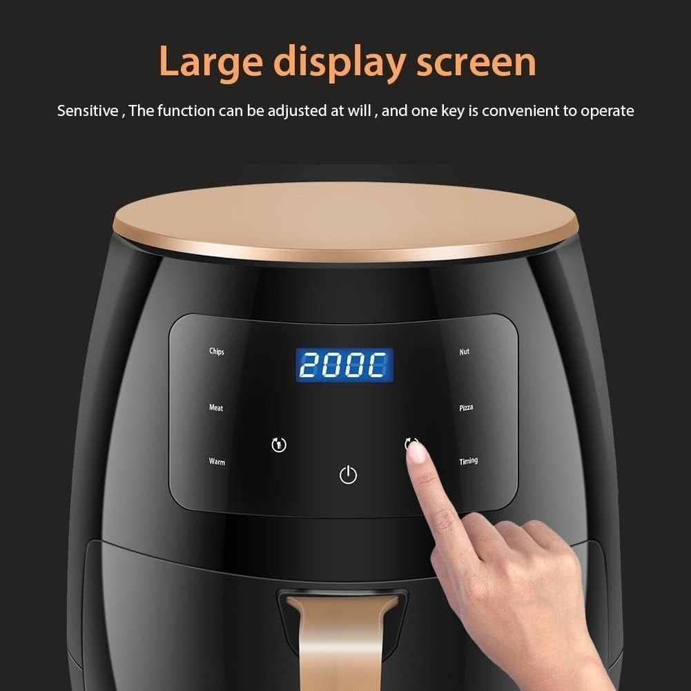 Air Fryer - Black 6L Multifunctional Digital Touch Air Fryer, 2400W