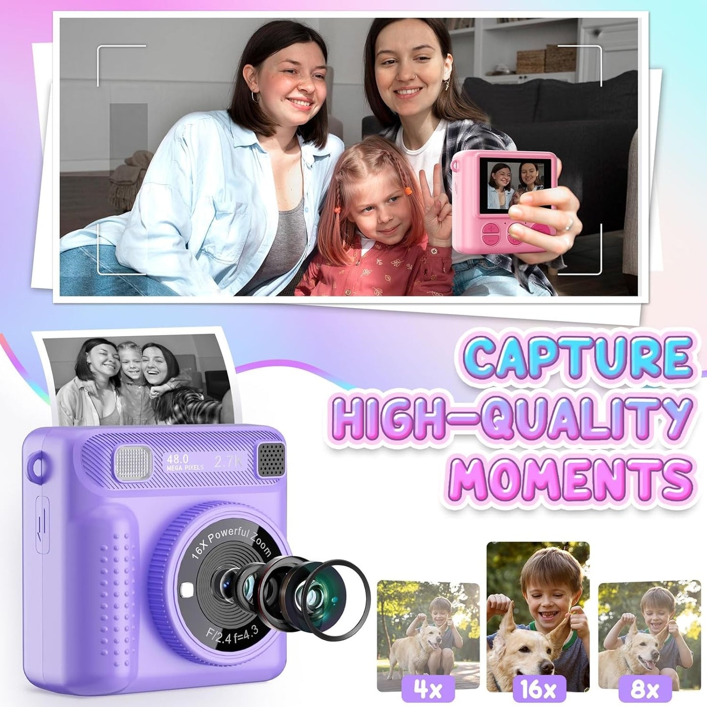 Instant Print Camera for Kids