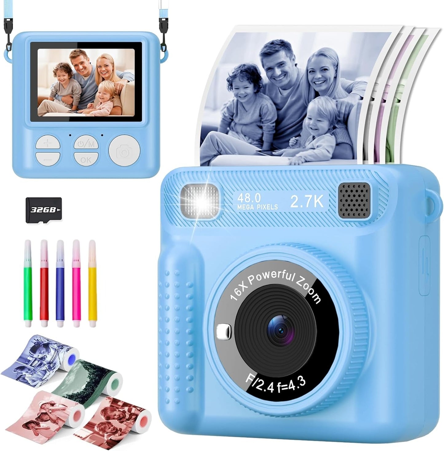 Instant Print Camera for Kids