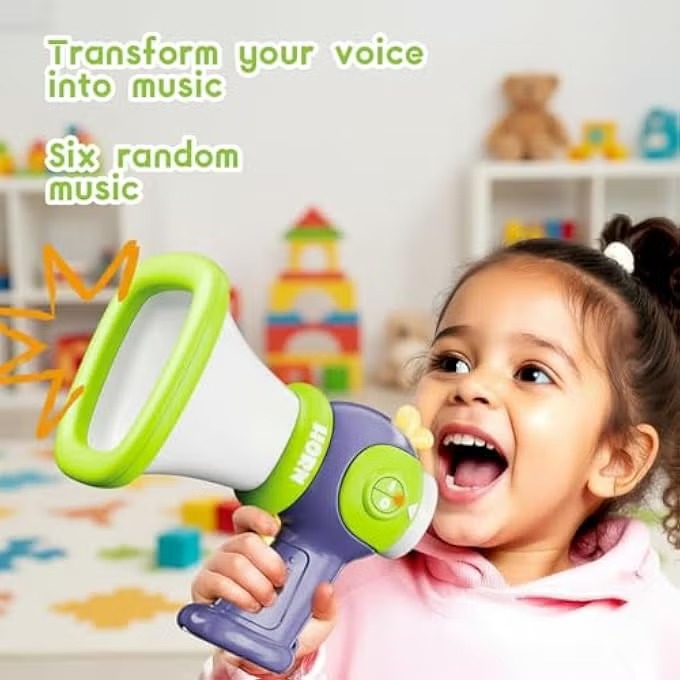 KIDS VOICE CHANGER TOY, TODDLER MEGAPHONE WITH MUSICAL SOUND EFFECTS, FUN VOICE CHANGING