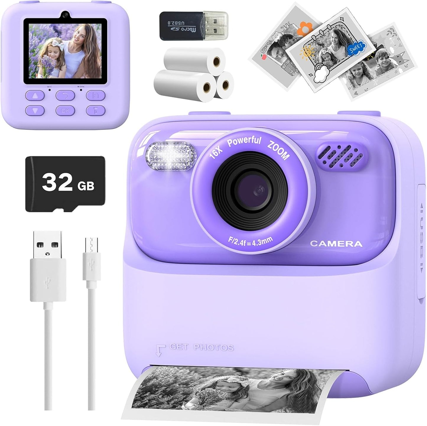 Mgaolo Kids Camera Instant Print Photo