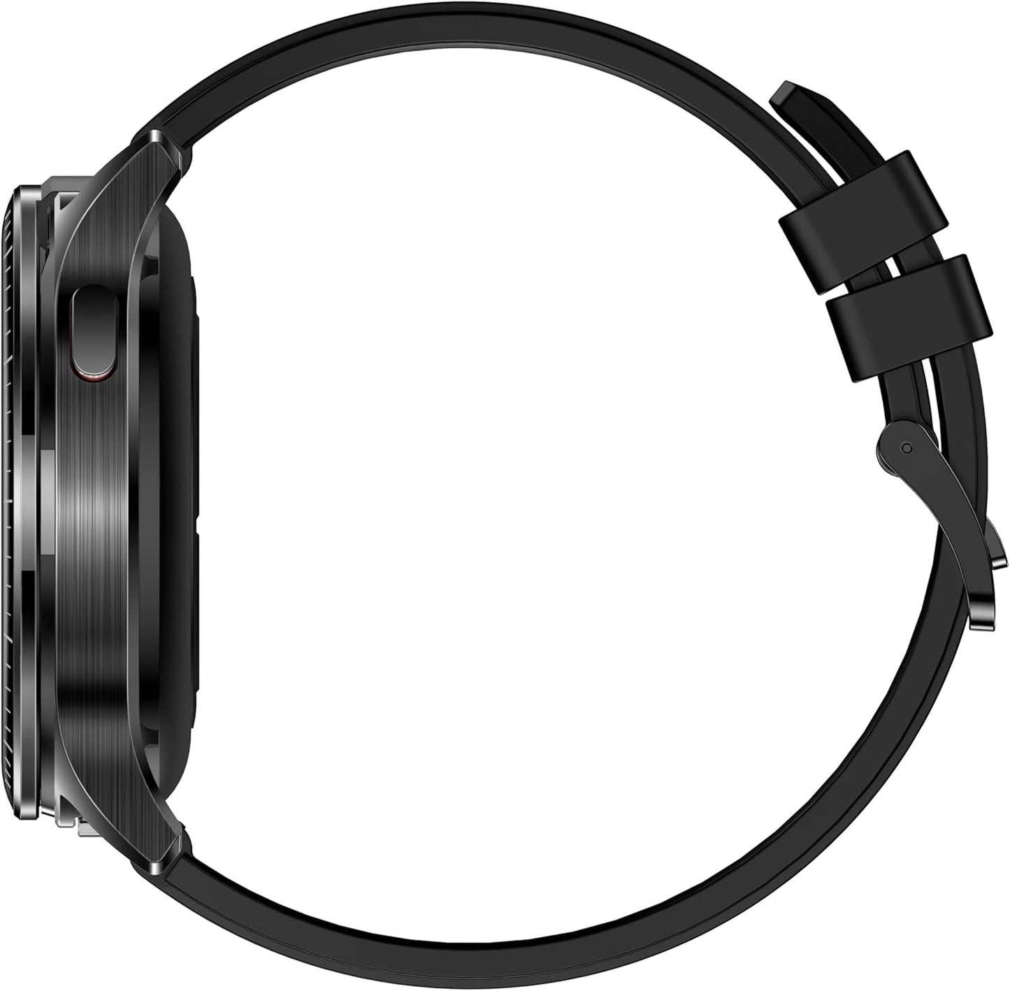 Porodo Pulse Smart Watch Black dial with Earbuds and Black Leather Band