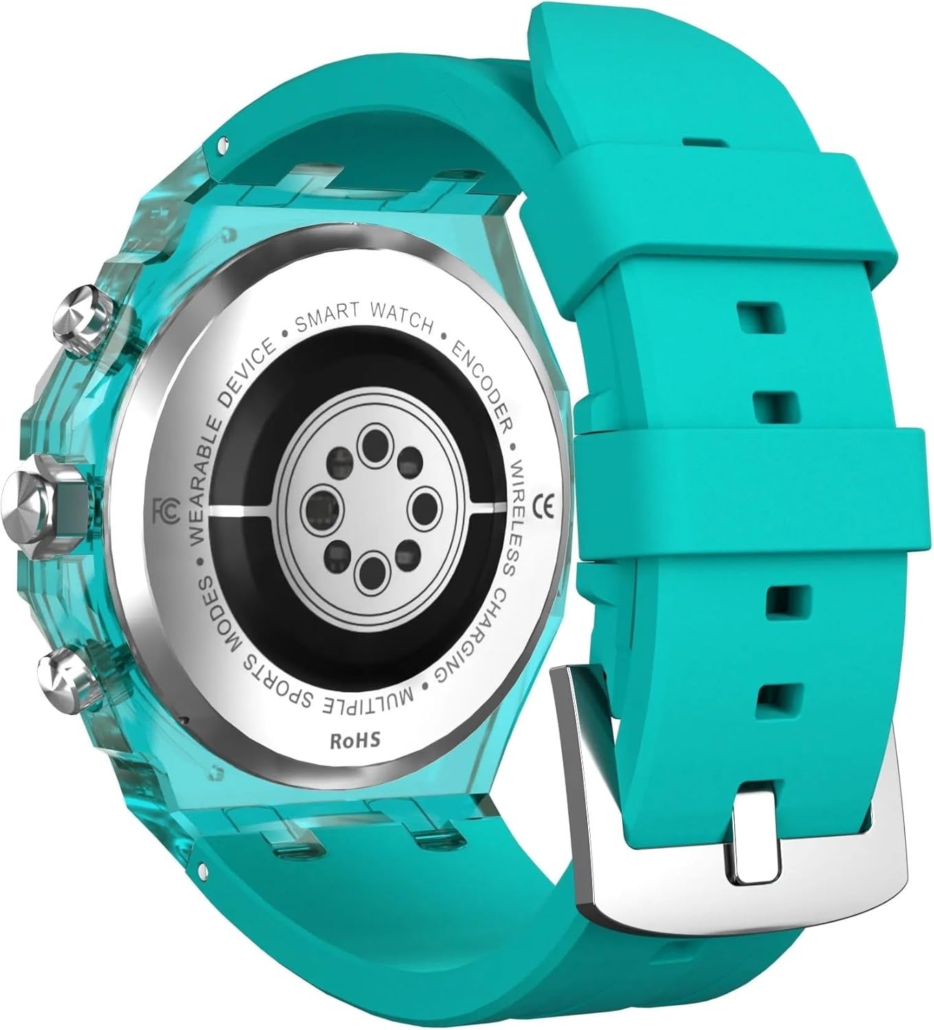 Porodo CristalloAP Smart Watch Transparent dial w/Extra Blue Silicone Band