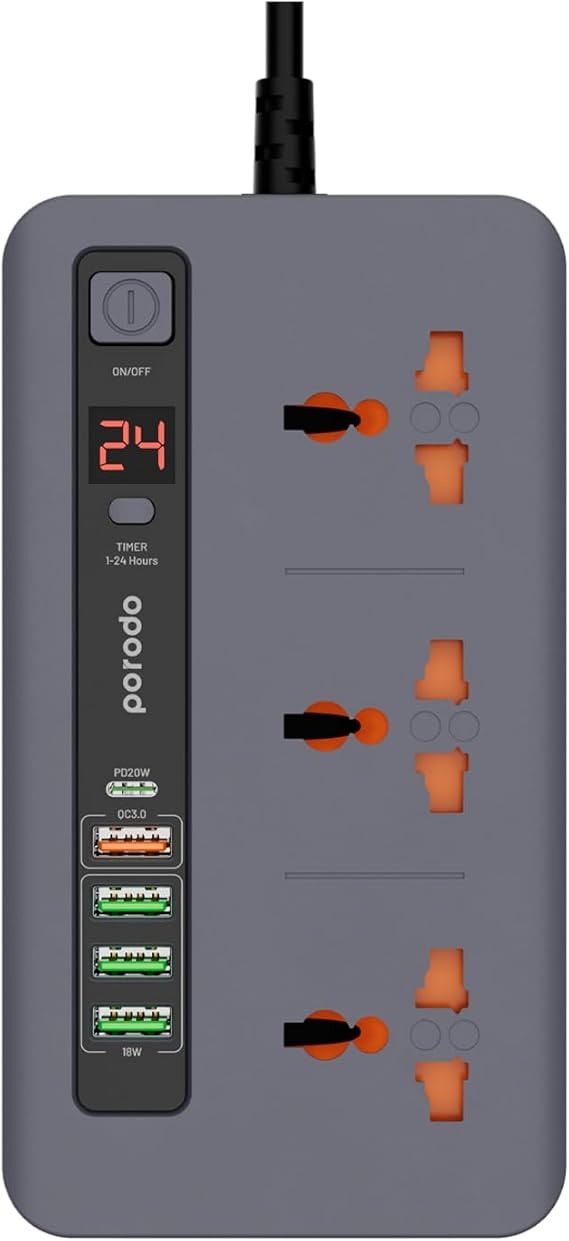 Porodo Multi-Port 3000W Power Strip