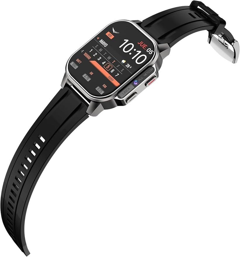 Porodo Spectre Smart Watch with Double Camera Black dial and Black Strap