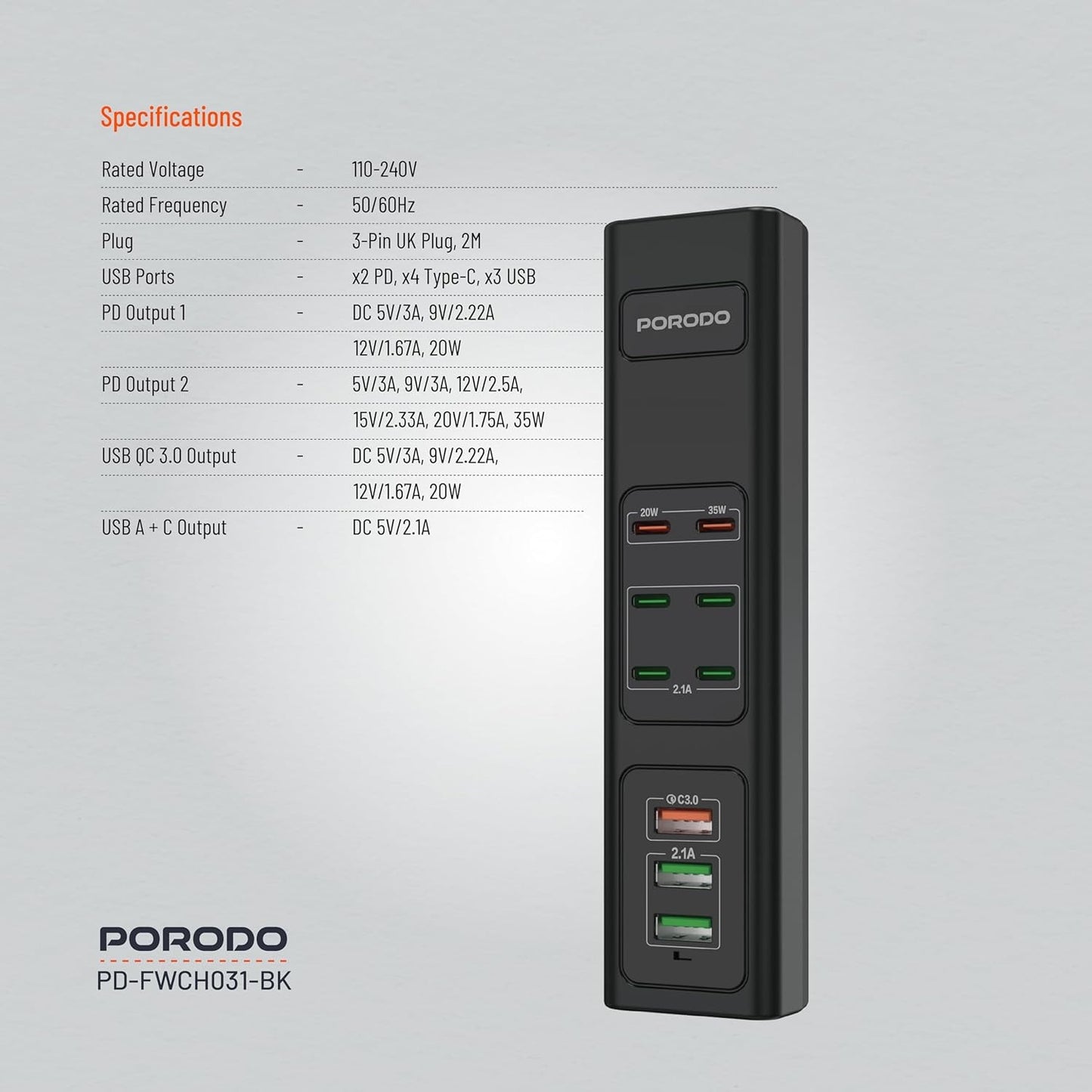 Porodo USB Charging Hub