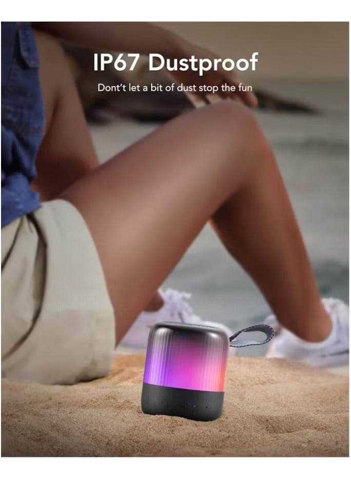 Soundcore Glow Mini Portable Speaker, Bluetooth Speaker with 360° Sound, Light Show, 12H Battery, Customizable EQ and Light