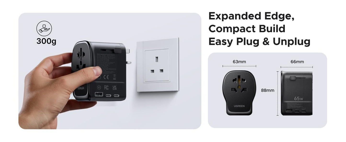 UGREEN GaN Universal Travel Adapter,Worldwide 01