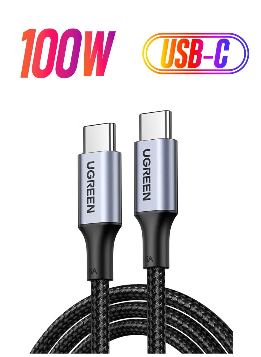 USB C Cable 3M Braided 100W Power Delivery PD Fast charge