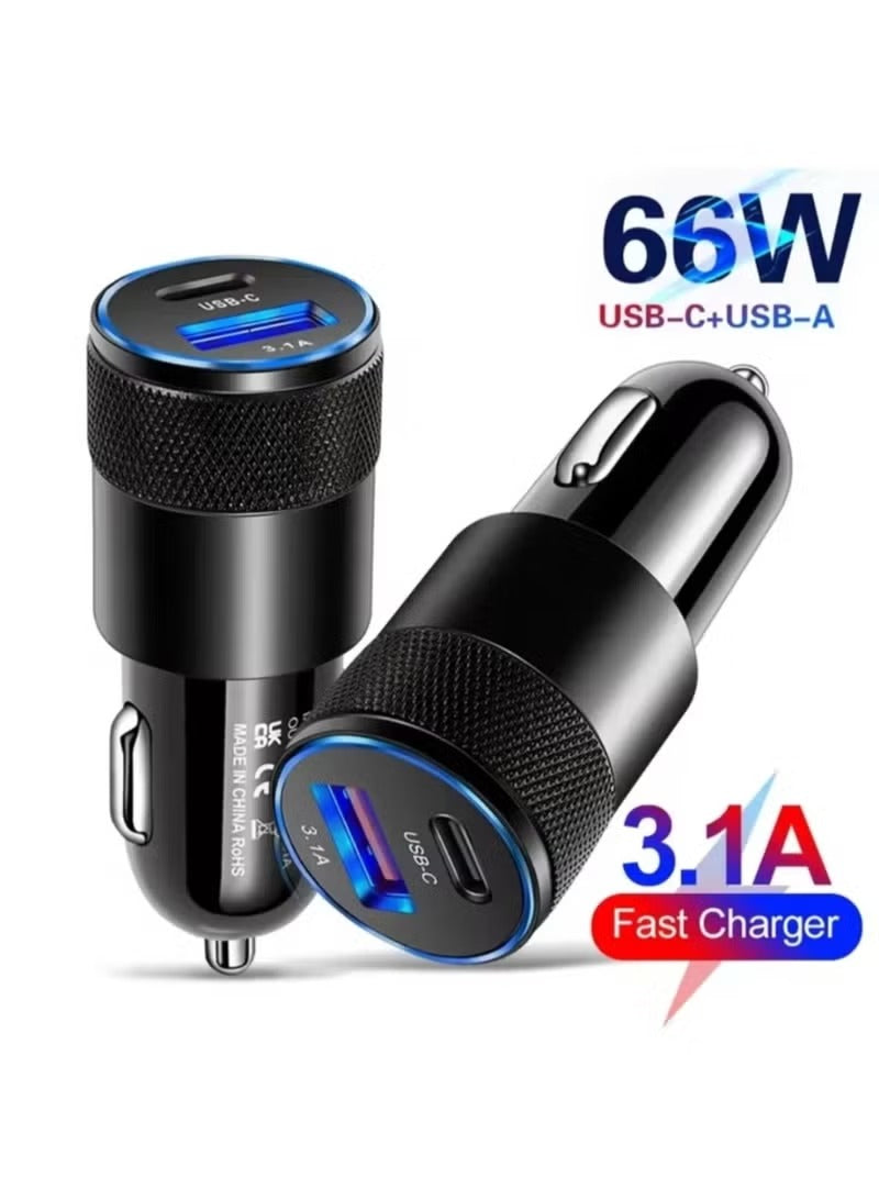 66W USB Type-C Car Charger – Fast Charging