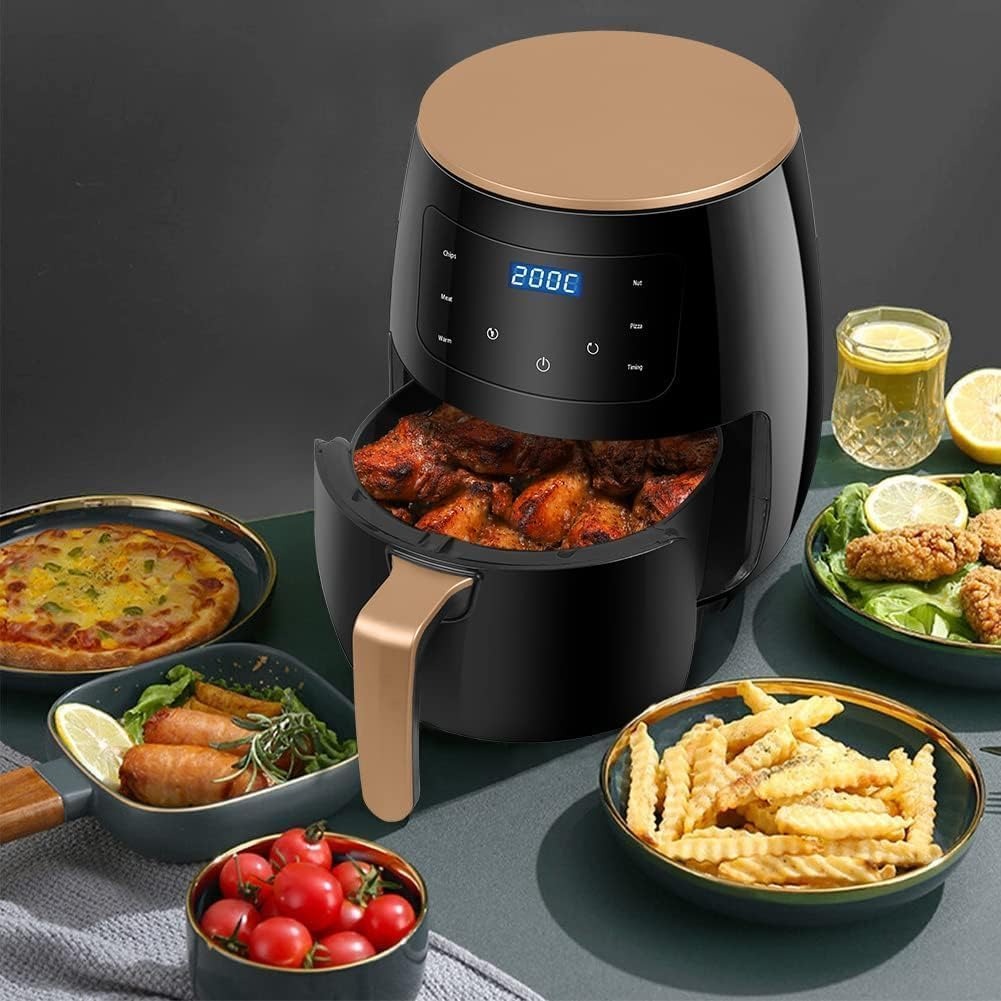 Air Fryer - Black 6L Multifunctional Digital Touch Air Fryer, 2400W