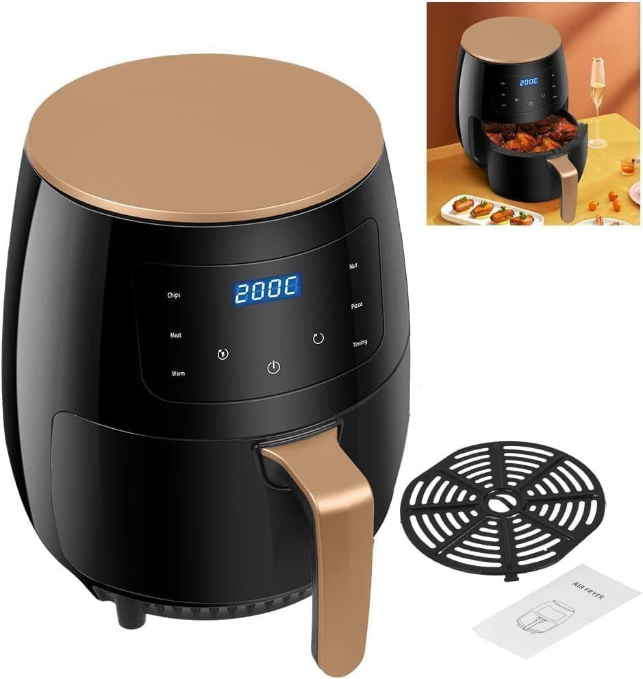 Air Fryer - Black 6L Multifunctional Digital Touch Air Fryer, 2400W