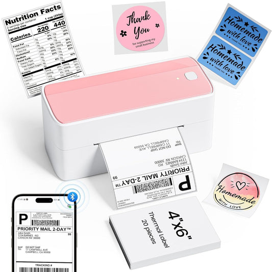 Bluetooth Thermal Label Printer, Shipping label printer 4x6, Label Printer for Home, Office and Business