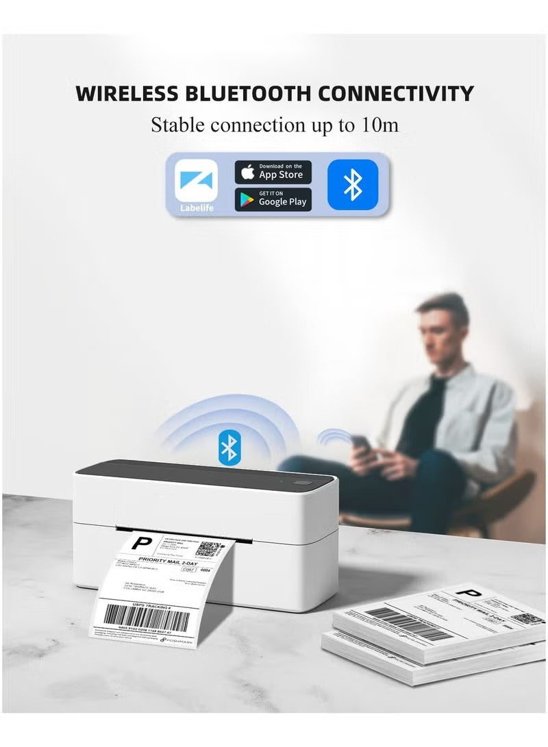 Bluetooth Thermal Label Printer, Shipping label printer 4x6, Label Printer for Home, Office and Business