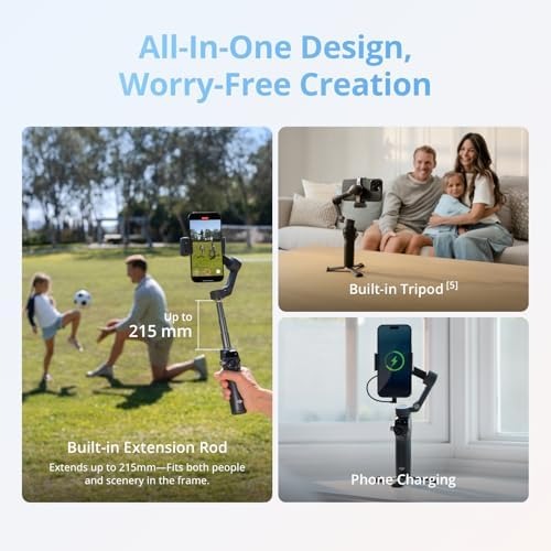 Mobile 8 Gimbal Stabilizer for Phone, Native Tracking with Audio &amp; Lighting, 360