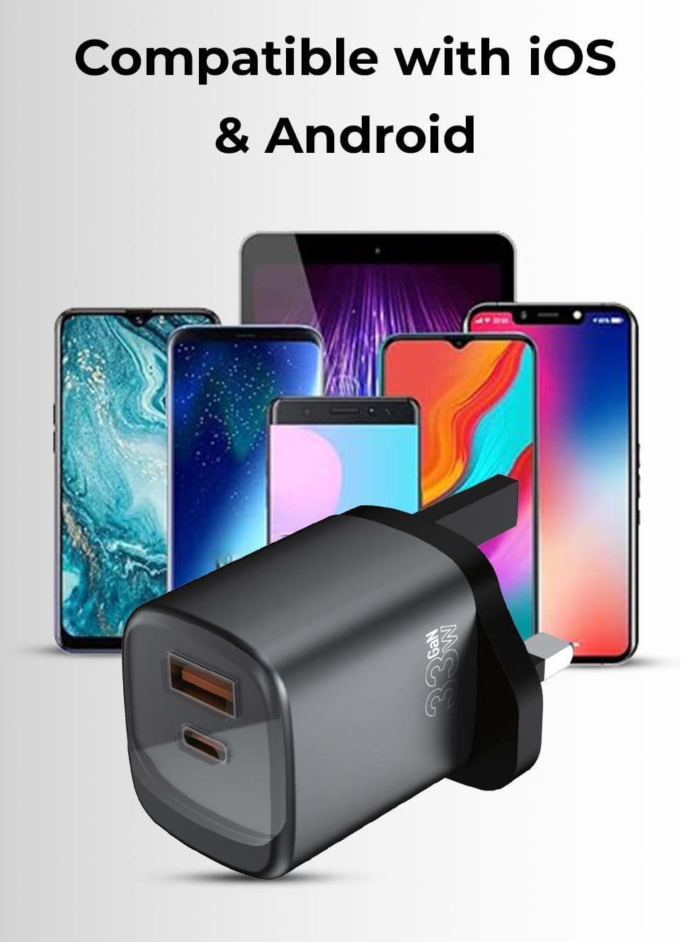 Glassology Ganix PD33W GaN Fast Charger, Dual-Port USB-C