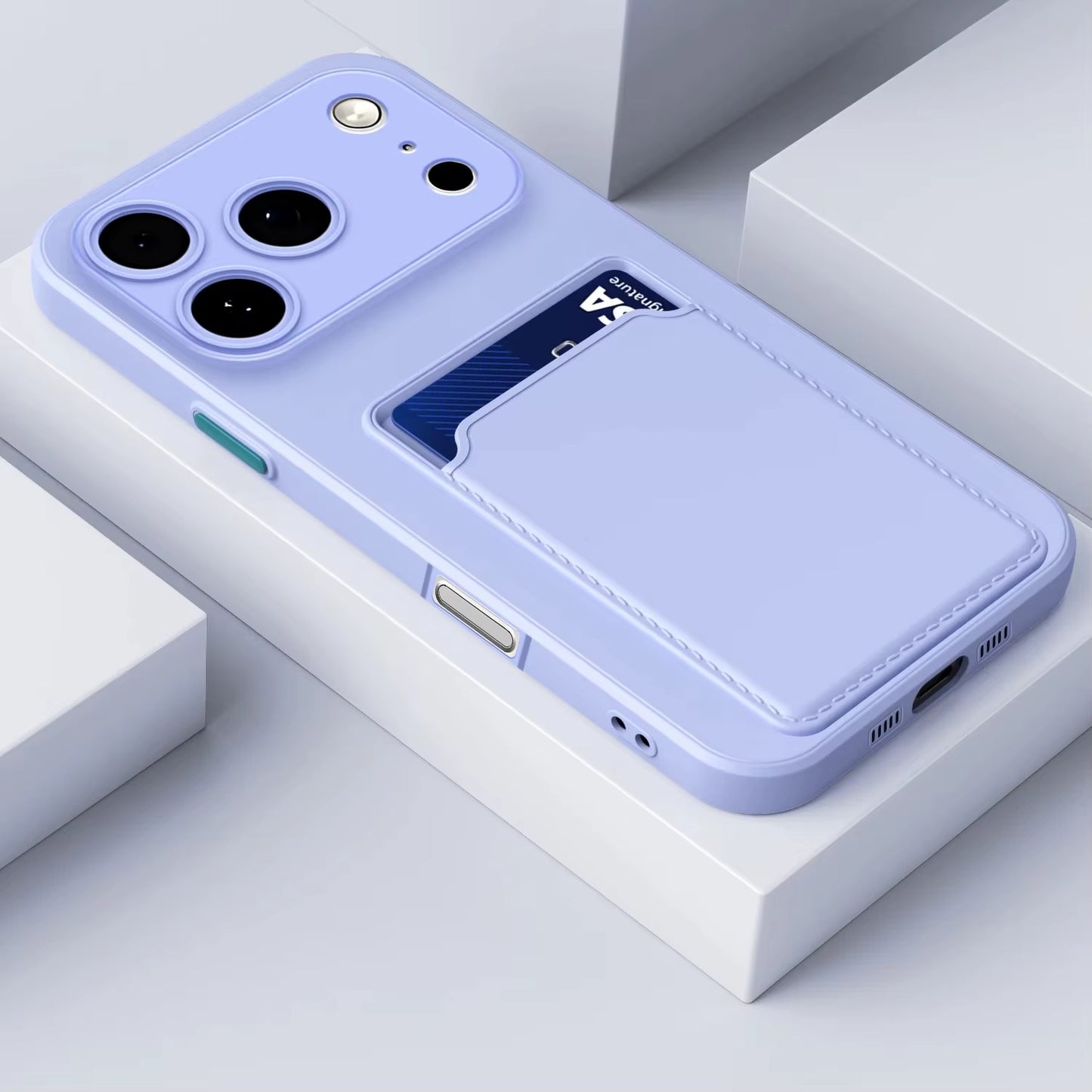 Imitation Silicone Card Slot Cases for iPhone 17 Pro Max Air 13 12 Mini Funda for iPhone 16 Pro Max 14 15 Plus Soft Phone Cover