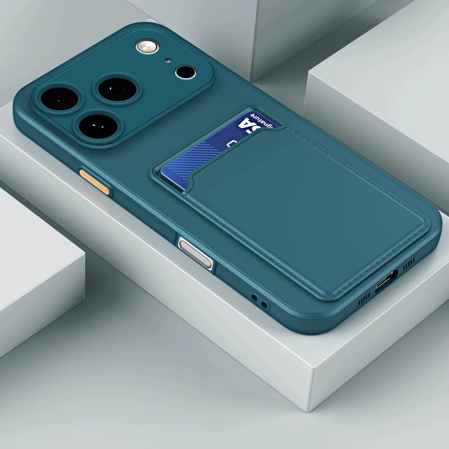 Imitation Silicone Card Slot Cases for iPhone 17 Pro Max Air 13 12 Mini Funda for iPhone 16 Pro Max 14 15 Plus Soft Phone Cover