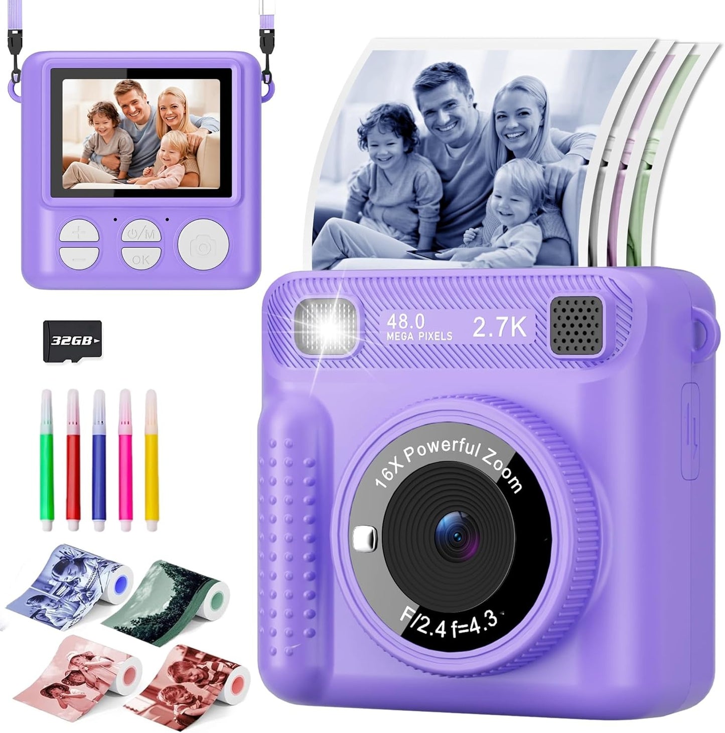 Instant Print Camera for Kids