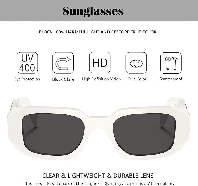 MAKINGTEC Trendy Rectangle Sunglasses for Women Men