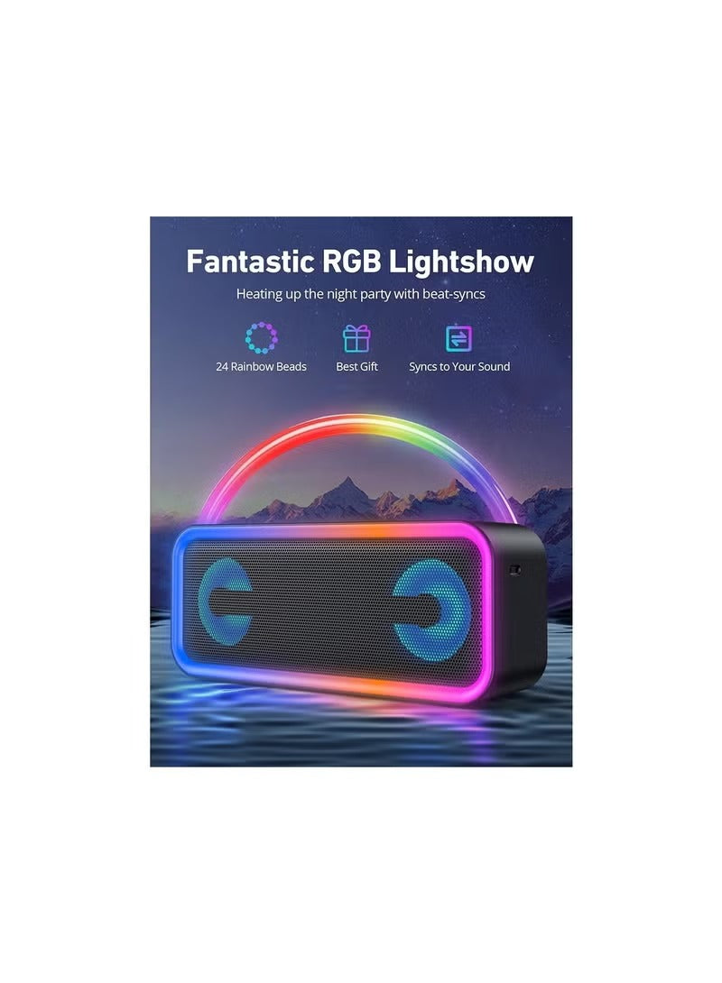 MEGUOs A8Pro Portable Bluetooth Speaker, 20W Deep Bass Wireless Speaker with RGB Lights