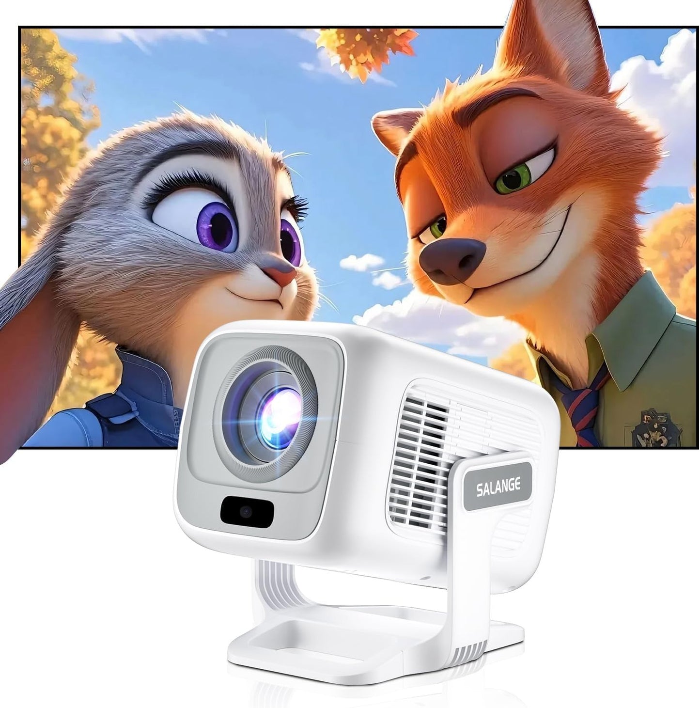 Mini Smart Projector 4K,Movie Projector with Built-in Apps