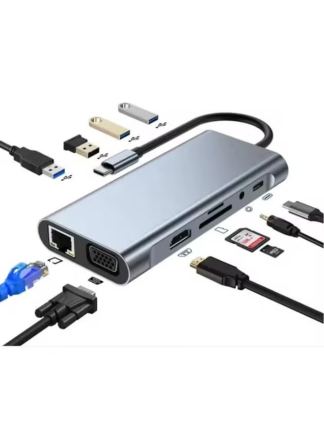 High Quality 11-in-1 USB C Hub Multiport Adapter
