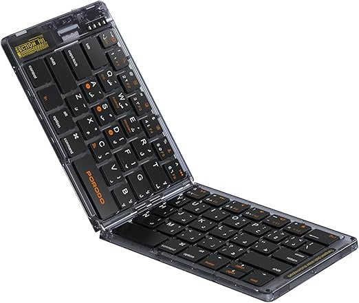 Porodo Crystal Shell Wireless Keyboard, Compatible With Windows &amp; iOS &amp; Android &amp; Mac