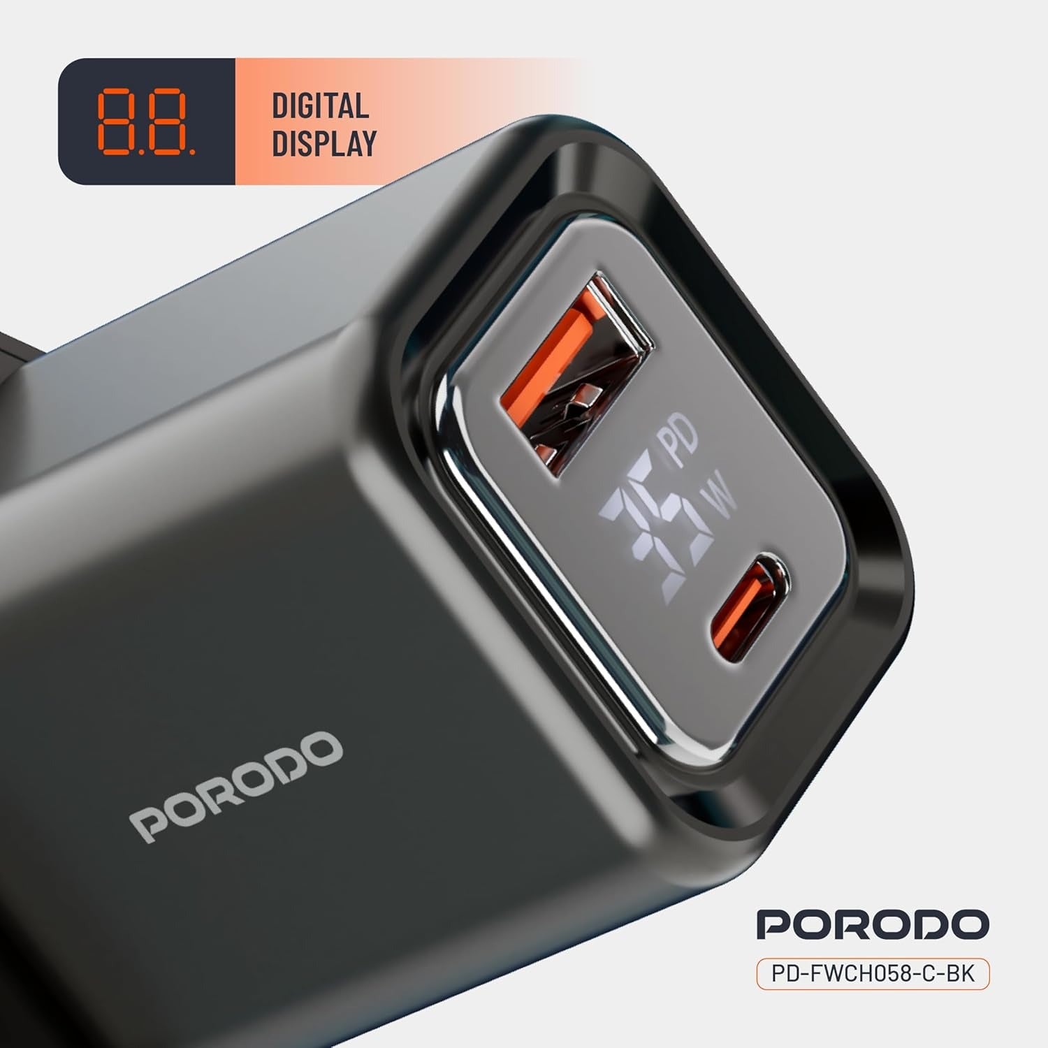 Porodo Main Charger With Digital Display