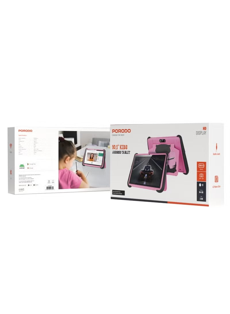 Porodo 10.1" Smart Tablet 2.4G 4000mAh 2+64GB - Pink