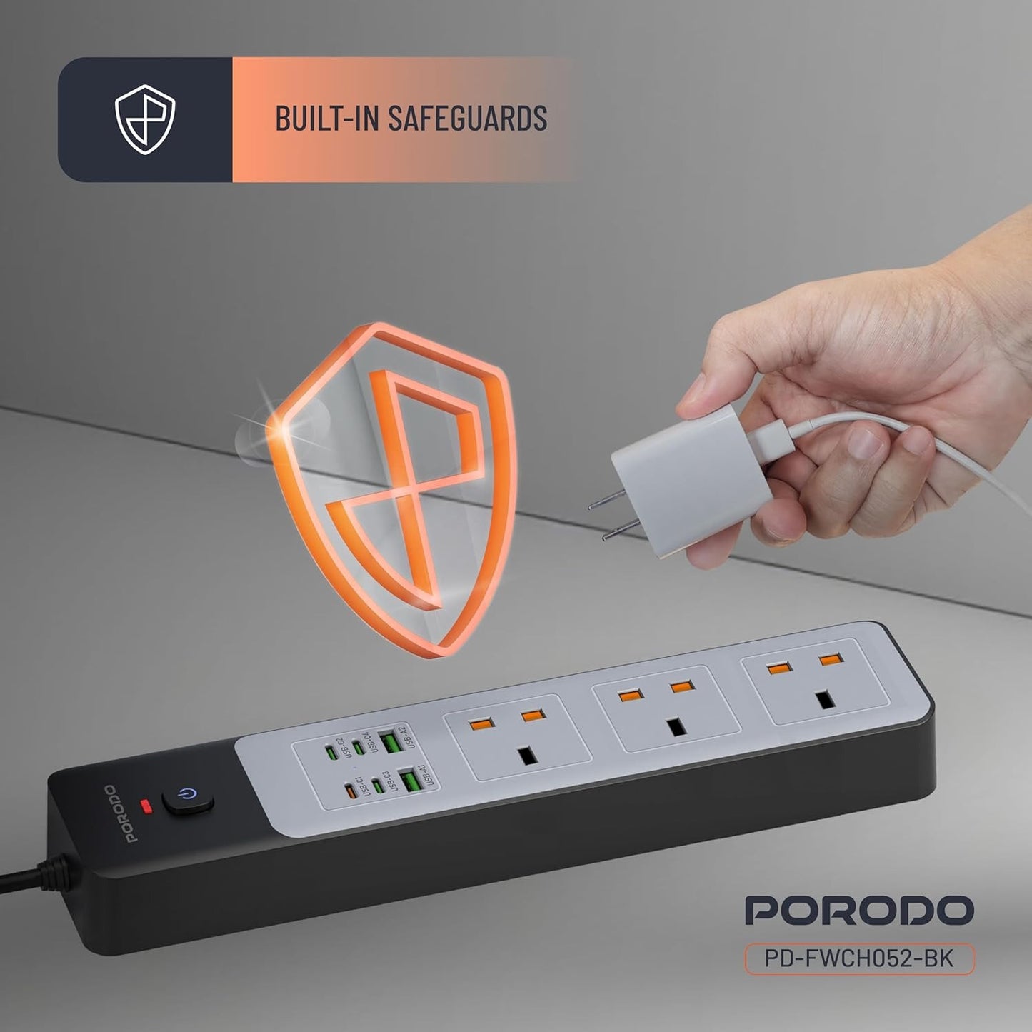 Porodo 3AC 3000W Power Strip