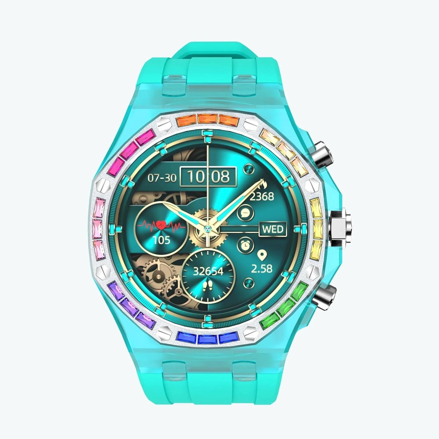 Porodo CristalloAP Smart Watch Transparent dial w/Extra Blue Silicone Band