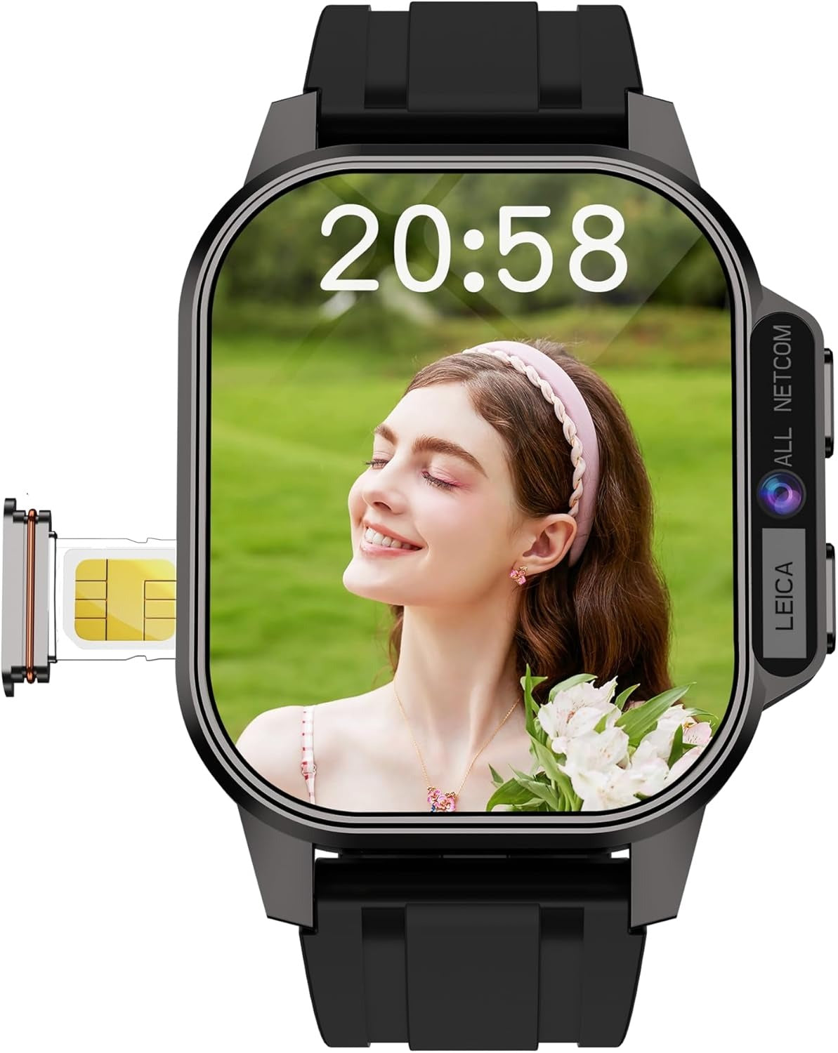 Porodo Spectre Smart Watch with Double Camera Black dial and Black Strap