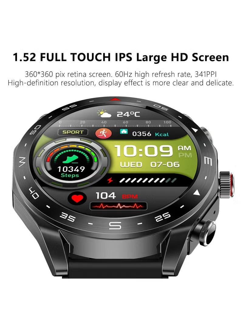 Smart Watch with Earbuds, 1.52” HD Big Screen (Make/Answer Calls)