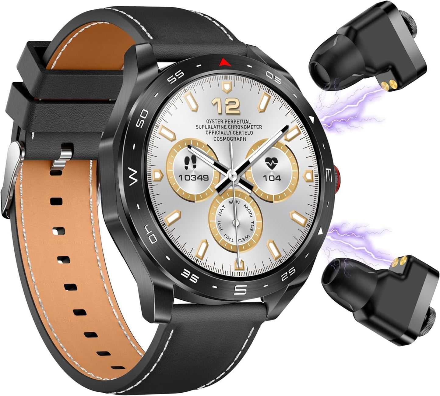 Smart Watch with Earbuds, 1.52” HD Big Screen (Make/Answer Calls)